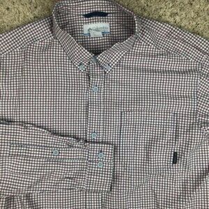 Columbia Shirt Mens XL Red White Blue Plaid Long Sleeve Button Up Outdoor Hiker